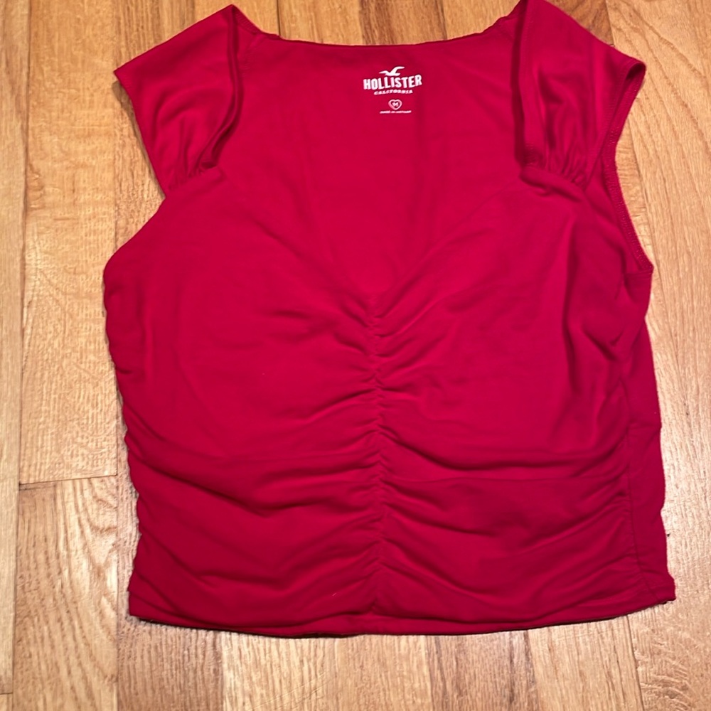 Hollister Women's Red Ruched Top